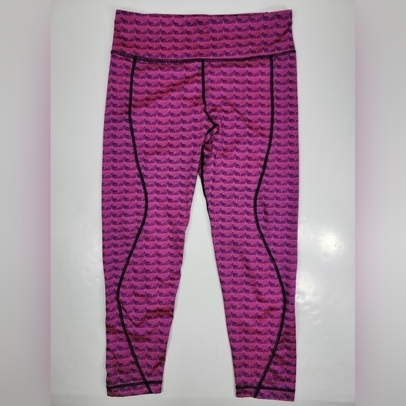 Vineyard Vines Performance Whale Tail Leggings Purple Crop Athletic Women's Sz M - Picture 1 of 13